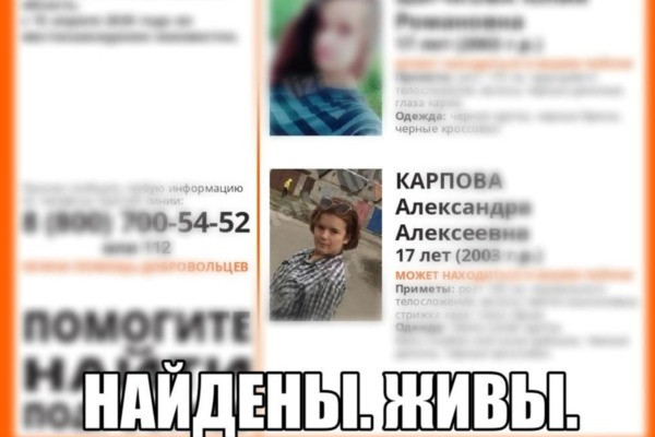 Пропавших под Рязанью девушек-подростков нашли живыми