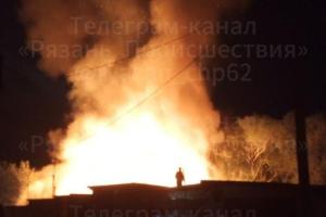 В Рязанской области засняли пожар