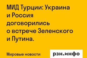 МИД Турции: Украина и Россия договорились о встрече Зеленского и Путина