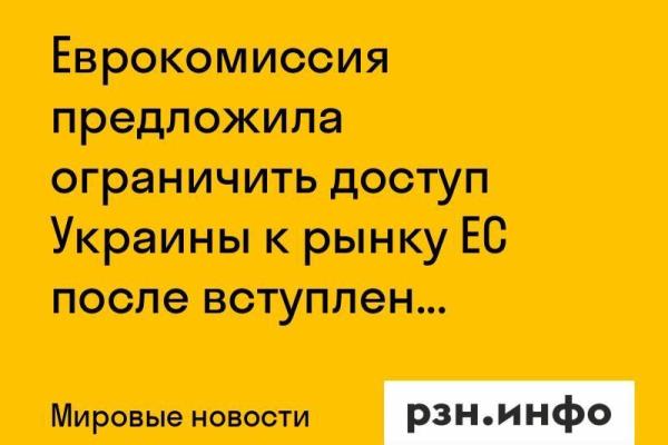 Еврокомиссия предложила ограничить доступ Украины к рынку ЕС после вступления