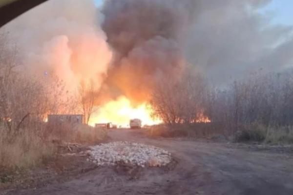 В Рязанской области заметили возгорание на свалке